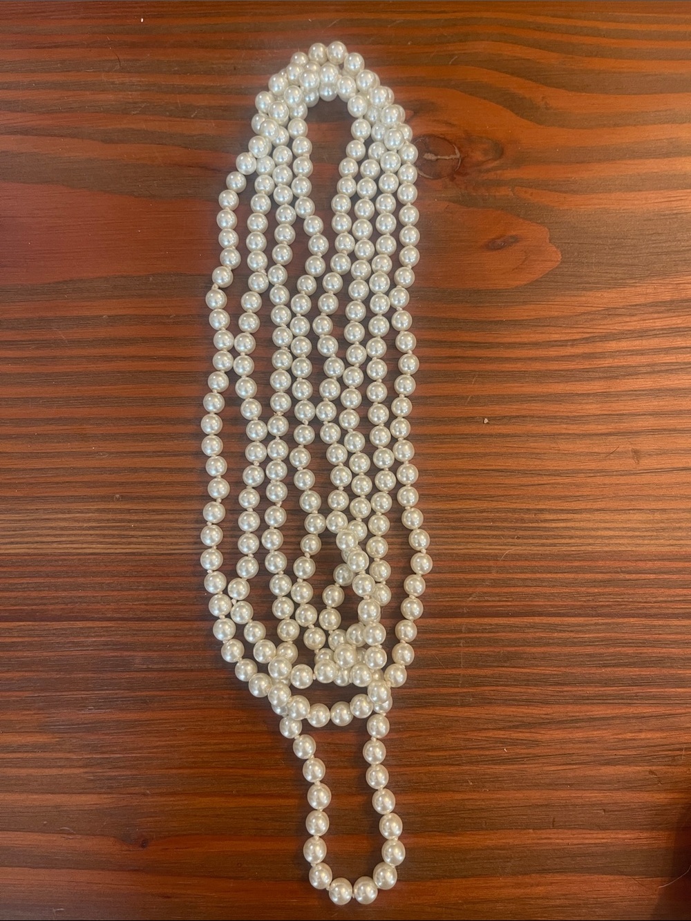 Classic White Pearl Long Strand Necklace - Women Jewelry